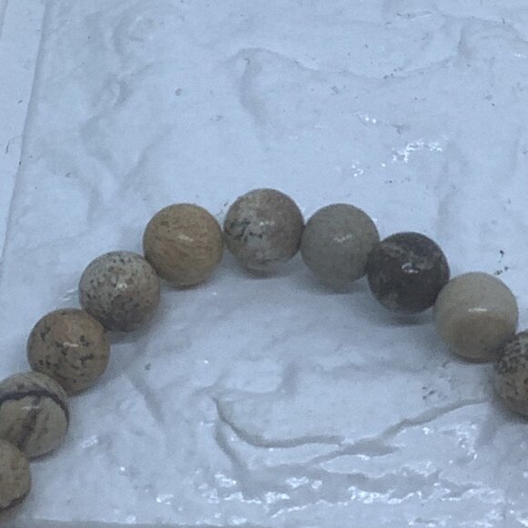 Synthetic Stones Gemstones 8mm Beaded Bracelet Unisex - Picture 4 of 5